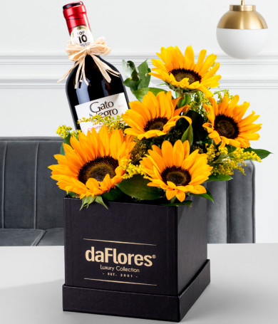 Sunflower Delight Wine Gift Box
